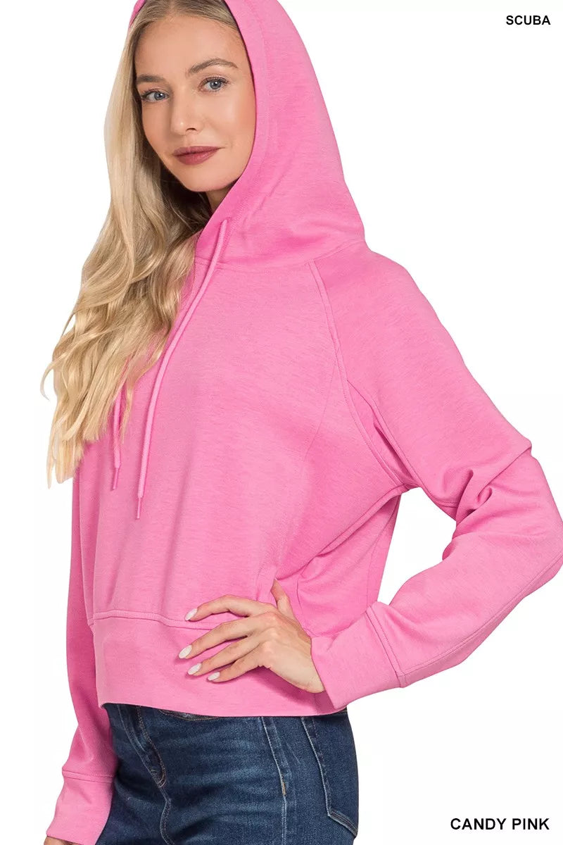 Zenana Drawstring Scuba Hoodie-1