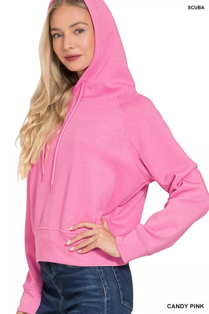 Zenana Drawstring Scuba Hoodie-1