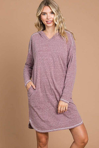 Culture Code Full Size Hooded Long Sleeve Sweater Dress-3