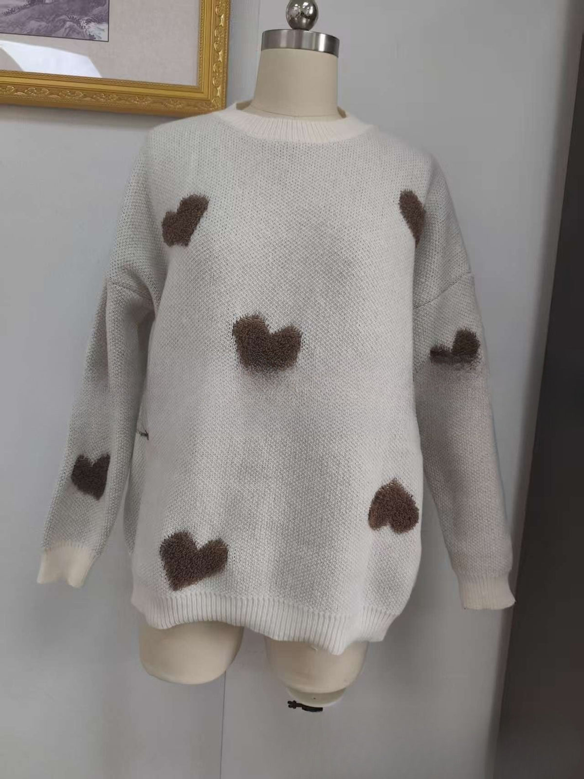 Fashion Women's Wear Love Long Sleeve Knitted Sweater