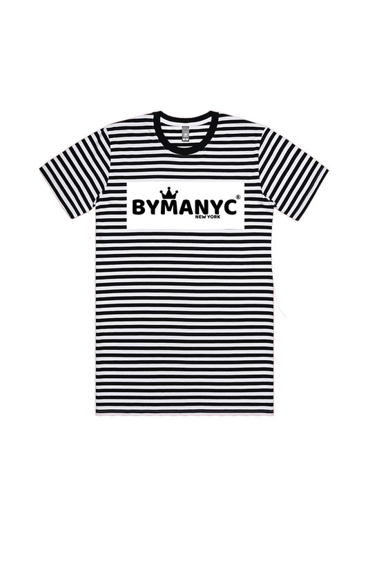 Men's T Shirt BYMANYC New York New Collection NYC Black White Stripe Tee-0