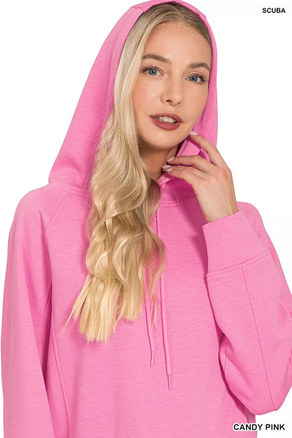 Zenana Drawstring Scuba Hoodie-3