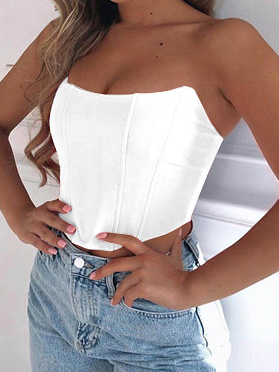 Stylish Tube Cropped Top for Effortless Summer Fashion-4