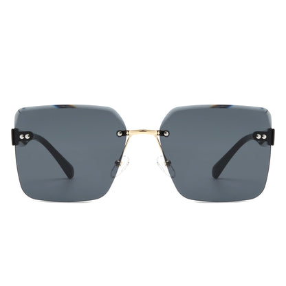 Orbit - Women's Rimless Tinted Square Fashion Sunglasses-1