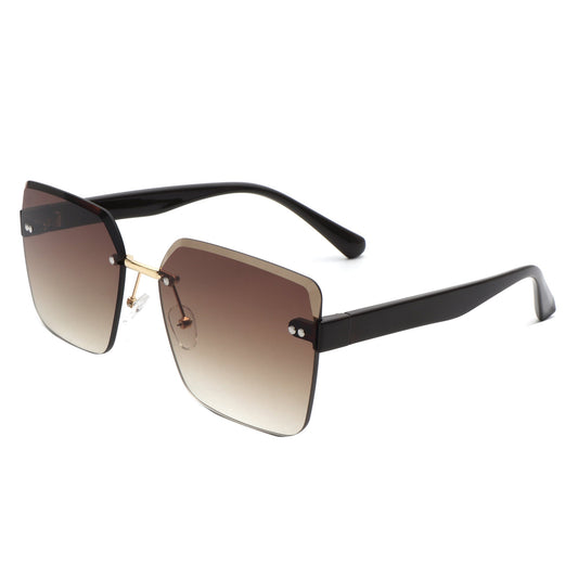 Orbit - Women's Rimless Tinted Square Fashion Sunglasses-0