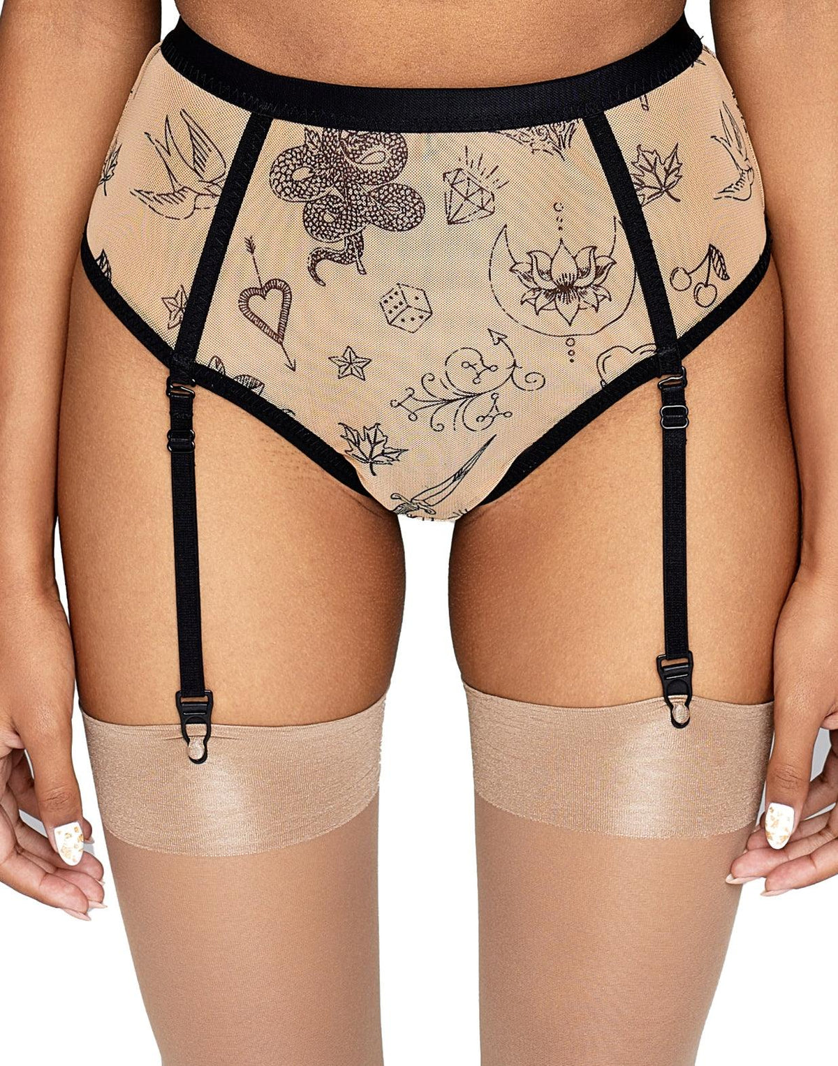 High Waist Garter Thong, Citala-1