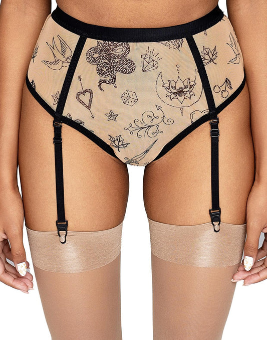 High Waist Garter Thong, Citala-1