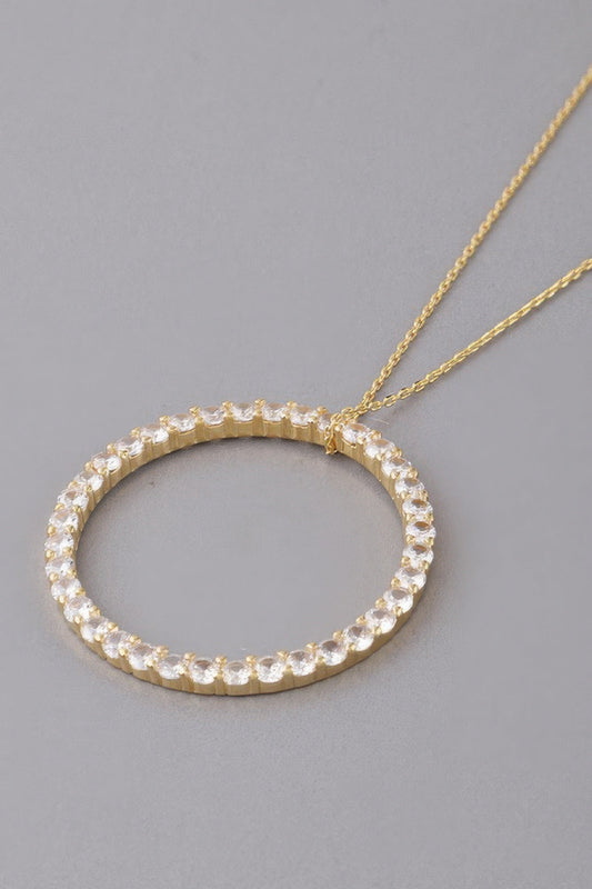 Women's Jewel Lined Circle Pendant Necklace BYMANYC ® New York CONTEMPORARY VIBRANT MODERN FASHION - New Collection