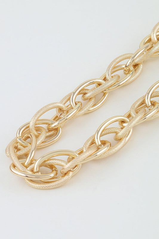 Women's Choker Necklace Double Polished Link Chain BYMANYC ® New York BOLD DUAL LINK COLLAR - New Collection