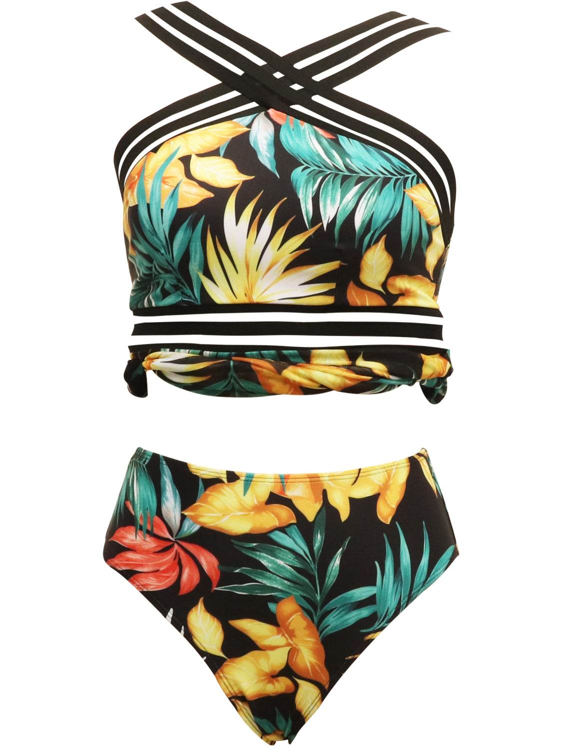 Cutout Printed Two-Piece Swim Set-4