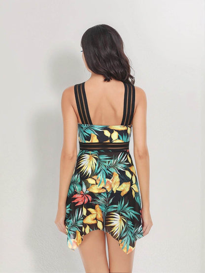 Cutout Printed Two-Piece Swim Set-1