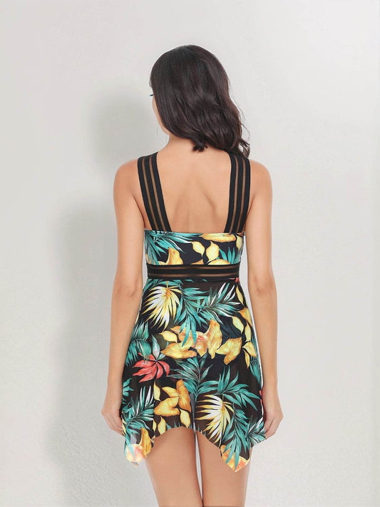 Cutout Printed Two-Piece Swim Set-1