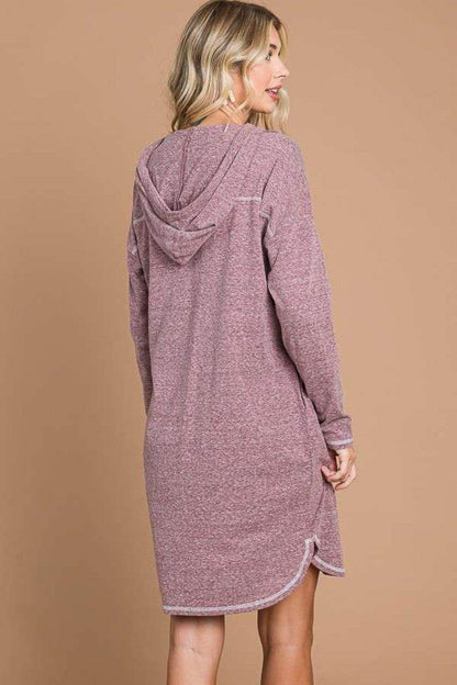 Culture Code Full Size Hooded Long Sleeve Sweater Dress-1