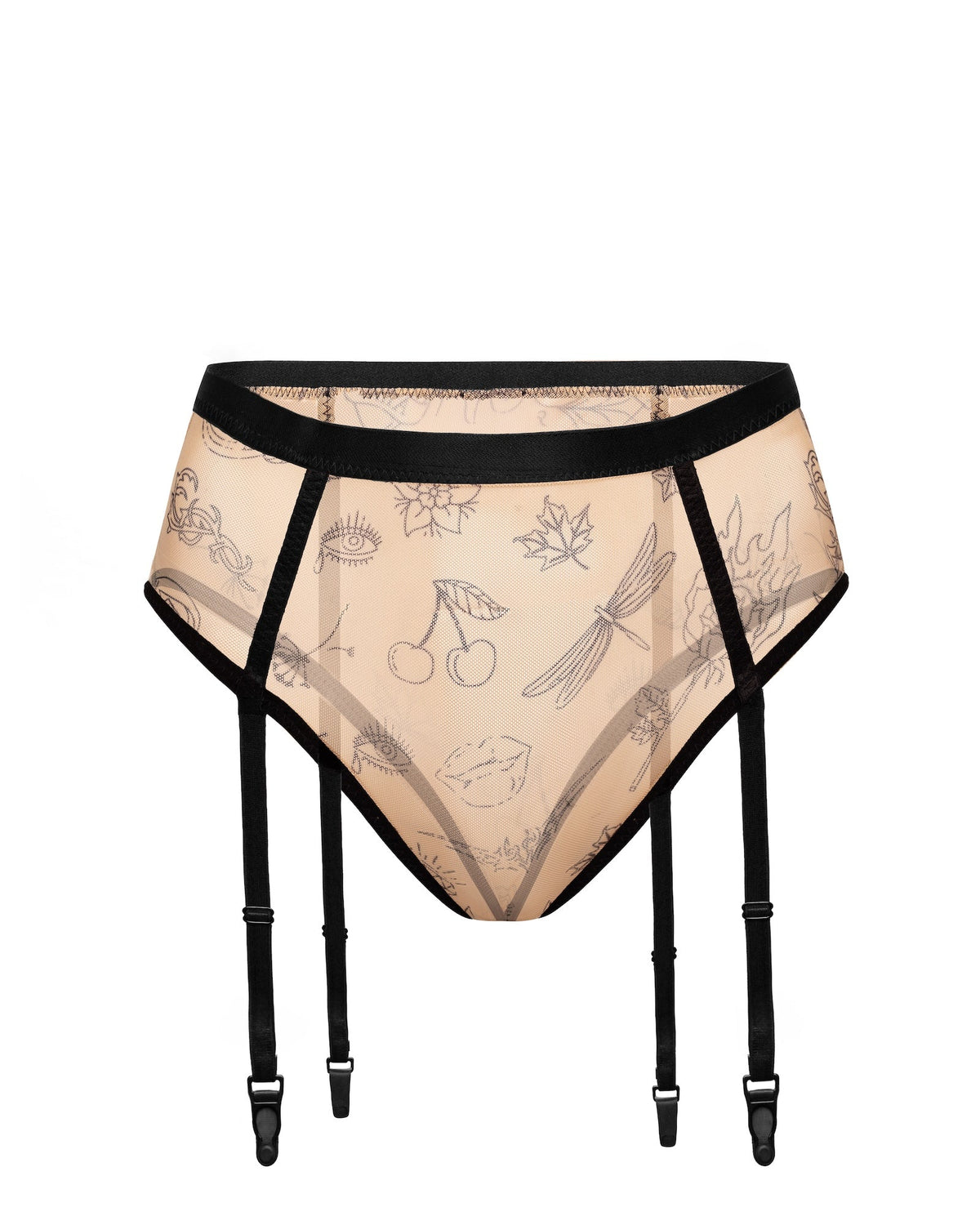 High Waist Garter Thong, Citala-0