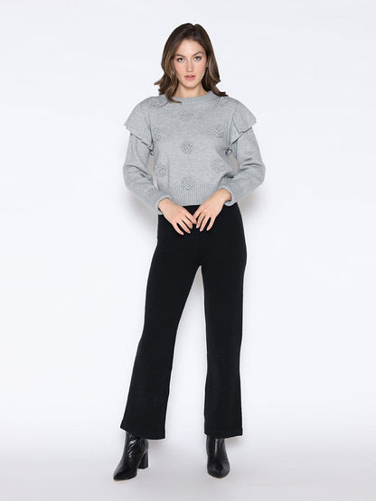 Rose Crochet Pullover Sweater-1