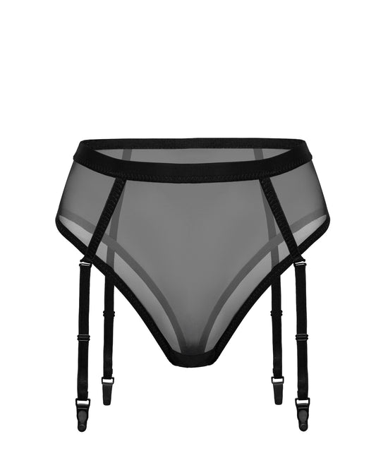 High Waist Sheer Garter Thong Citala-0