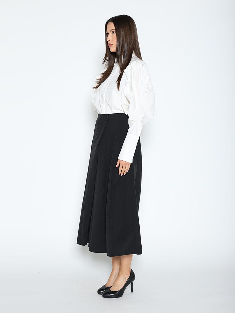 Gracia Fashion Women's Wide Leg Culottes Pants-2