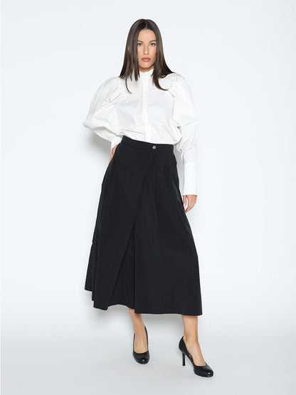 Gracia Fashion Women's Wide Leg Culottes Pants-1